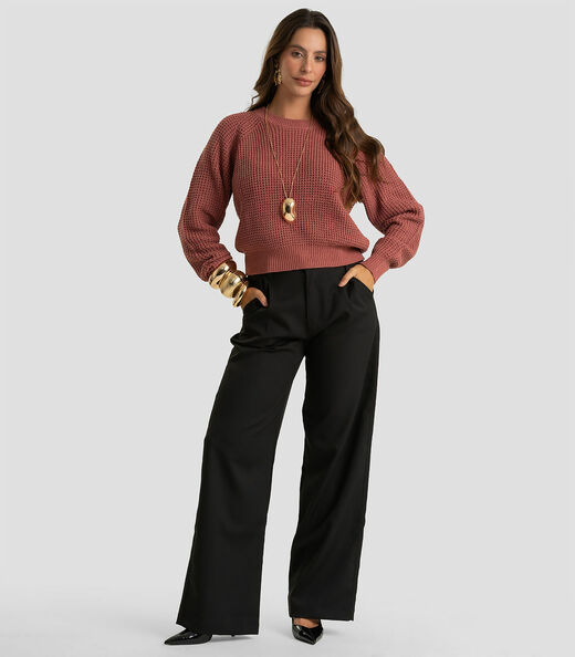 Sueter Feminino Em Tricot Dianna Rosa