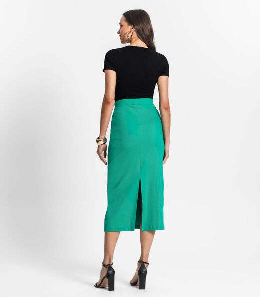 Saia Midi De Ribana Feminina Endless Verde