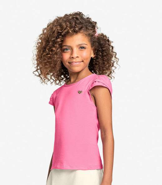 Blusa Infantil Feminina Cotton Leve Trick Nick Rosa