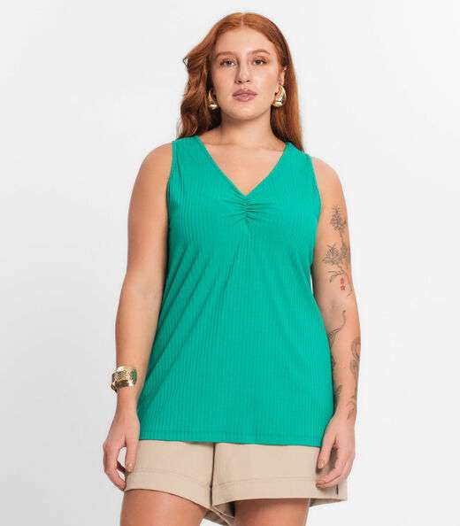 Image_Regata Plus Size Em Ribana Canelada Secret Glam Verde