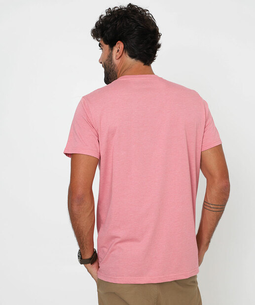 Camiseta Masculina Básica Bolso Marisa Rosa