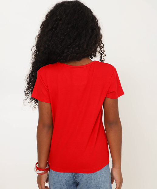 Blusa Infantil Estampa Morango Marisa Tam 4 a 10 Vermelho