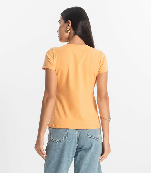 Blusa Feminina Cotton Leve Básica Rovitex Laranja