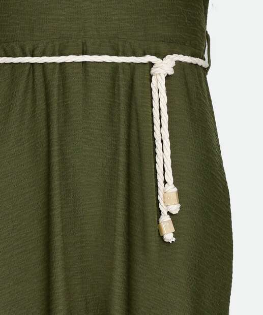 Vestido Midi Feminino Amarração Manga Curta Marisa