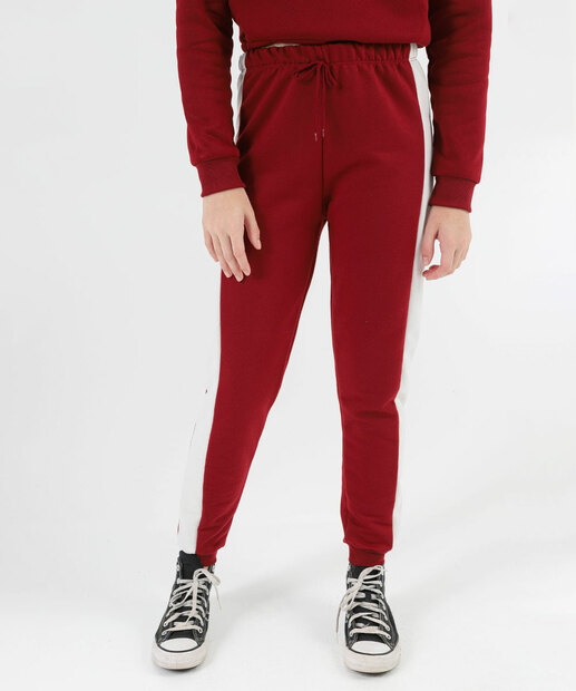Calça Juvenil Moletom Jogger Marisa Tam 10 a 16 Vermelho