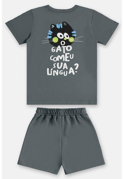 Conjunto Menino Camiseta e Short Três e Já