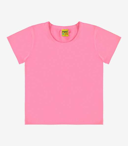 Blusa Básica Infantil Cotton Leve Rovi Kids Rosa