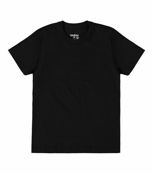 Blusa Básica Infantil Cotton Leve Rovi Kids Preto