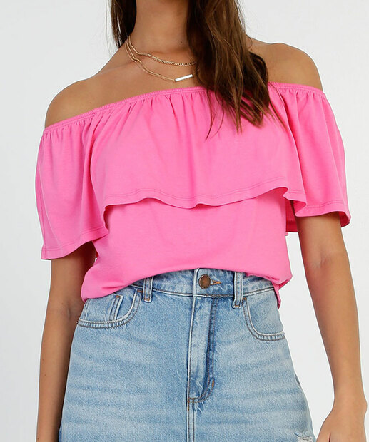 Blusa Ciganinha Feminina Babado Manga Curta Marisa