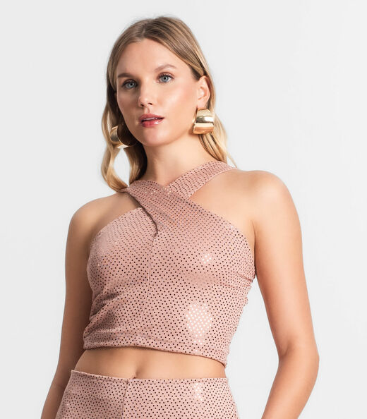 Blusa Cropped Feminina Transpassada Endless Unica