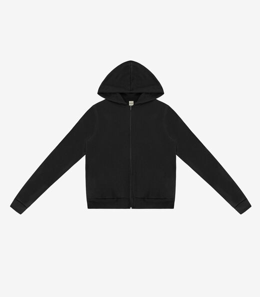 Jaqueta Feminina Básica Moletom Peluciado Rovitex Preto