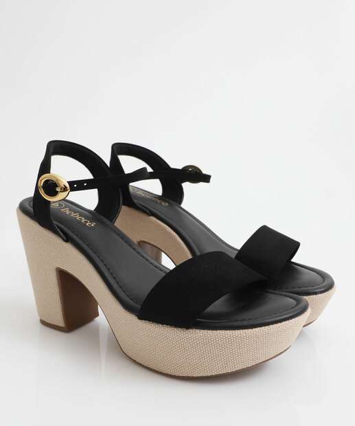 Sandália Feminina Meia Pata Nobuck Bebecê Preto