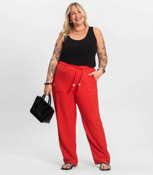 Image_Calça Feminina Plus Size Secret Glam Laranja