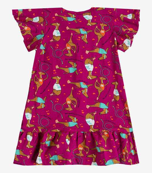 Vestido Infantil Com Manga Godê Select Rosa