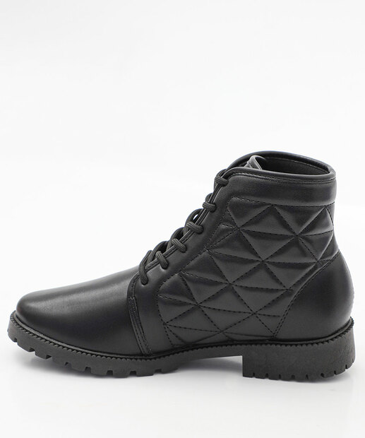 Bota Feminina Coturno Cano Curto Via Uno Preto