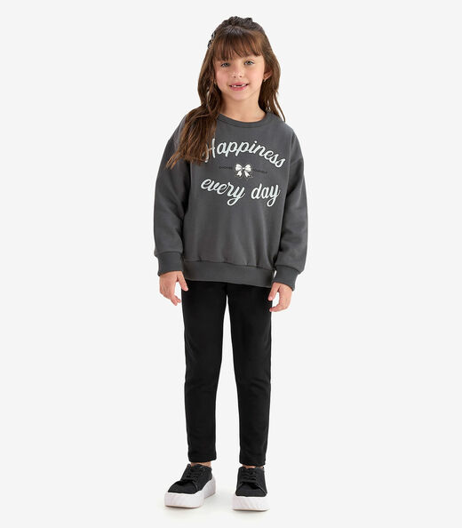 Conjunto Blusão com Legging Molecotton Rovi Kids Cinza