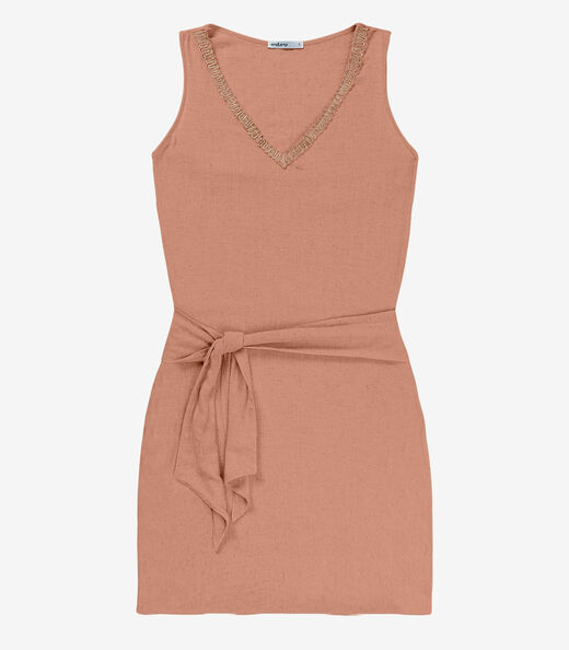 Vestido Curto Linho Strong Feminino Endless Marrom