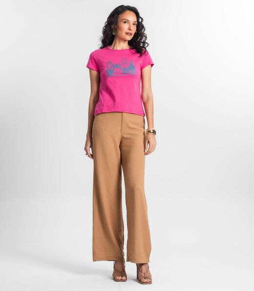 Blusa T-Shirt Feminina Estampada Select Rosa