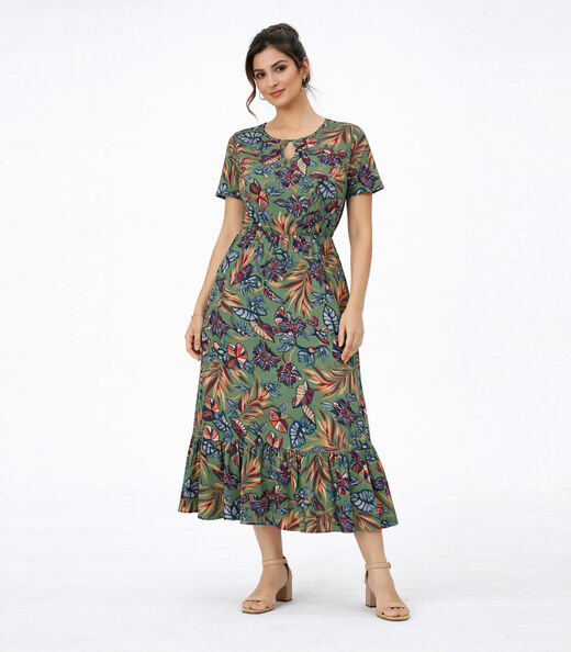 Image_Vestido Midi Feminino Estampado Helanca Select Verde