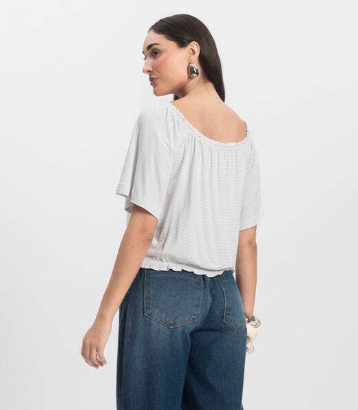 Blusa Feminina Ciganinha Infinita Cor Branco