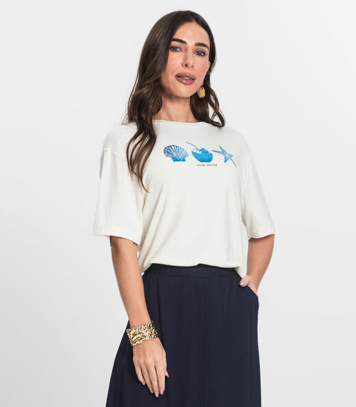 Image_T- Shirt Feminina Manga Curta Endless Bege