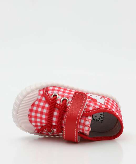 Tênis Infantil Hello Kitty Velcro 03BM Vermelho