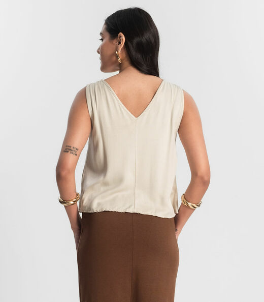 Regata Feminina de Viscose Rovitex Bege