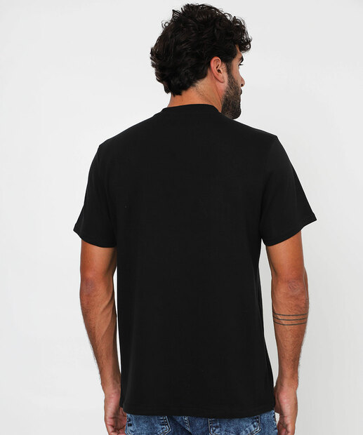 Camiseta Masculina Lisa Suedine Manga Curta Marisa Preto