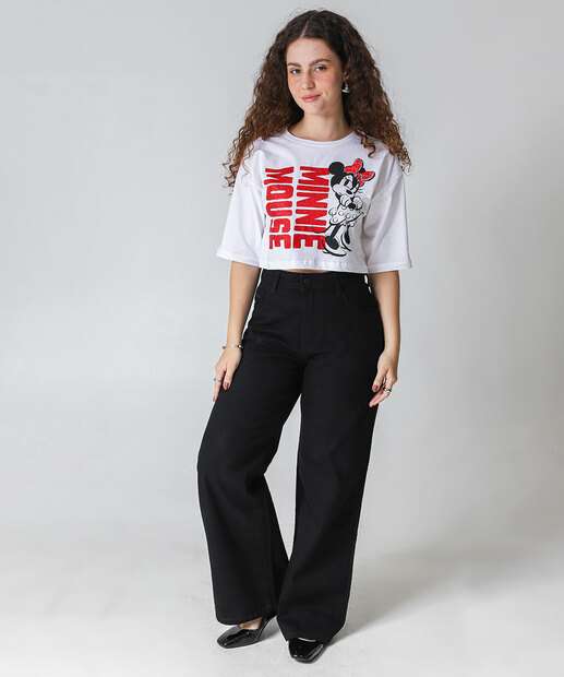 Image_Calça Sarja Wide Leg Feminina Marisa Preto