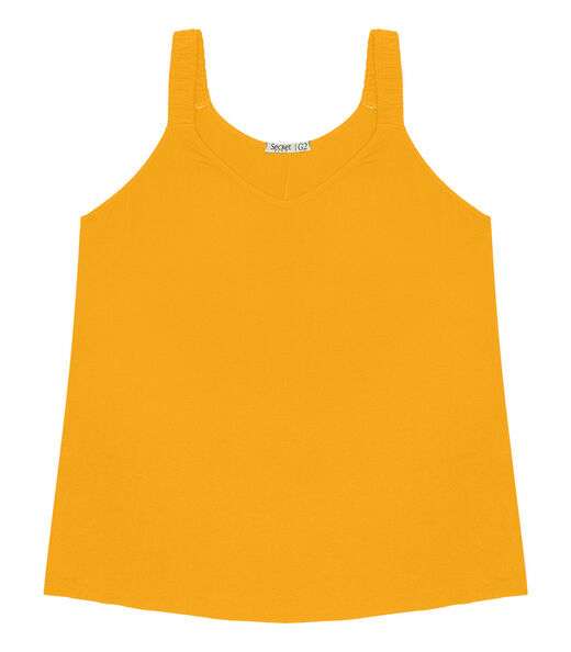 Blusa De Alça Feminina Plus Size Secret Glam Amarelo