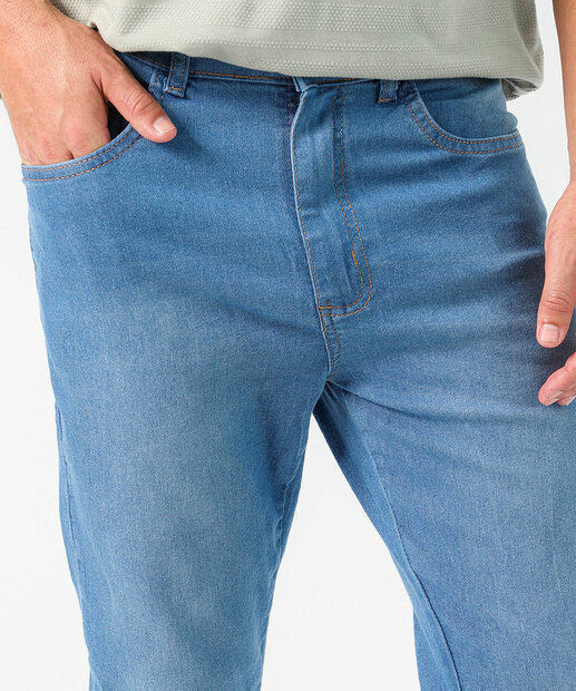 Calça Masculina Jeans Skinny Bolsos Azul