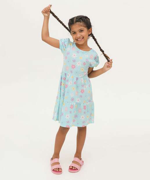 Image_Vestido Infantil Estampa Flores Marisa Tam 4 a 10