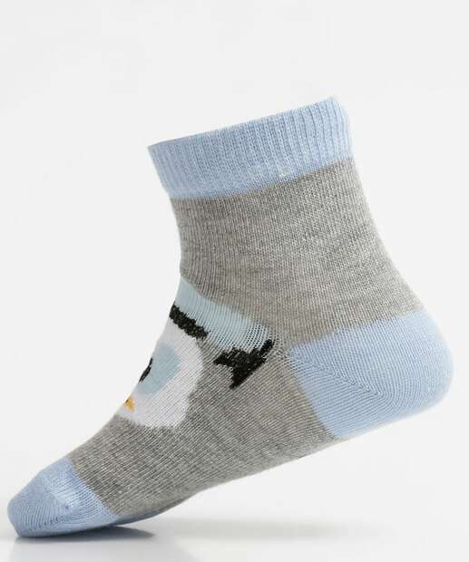 Kit 3 Pares Meias Infantil Soquete Estampadas Disney