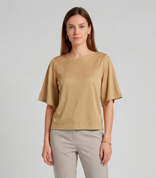 Image_Blusa Feminina Manga Gôde Ampla Infinita Cor Amarelo