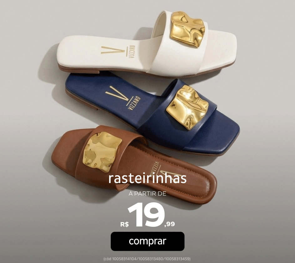 Rasteirinhas a partir de R$19,99 Rasteirinhas a partir de R$19,99