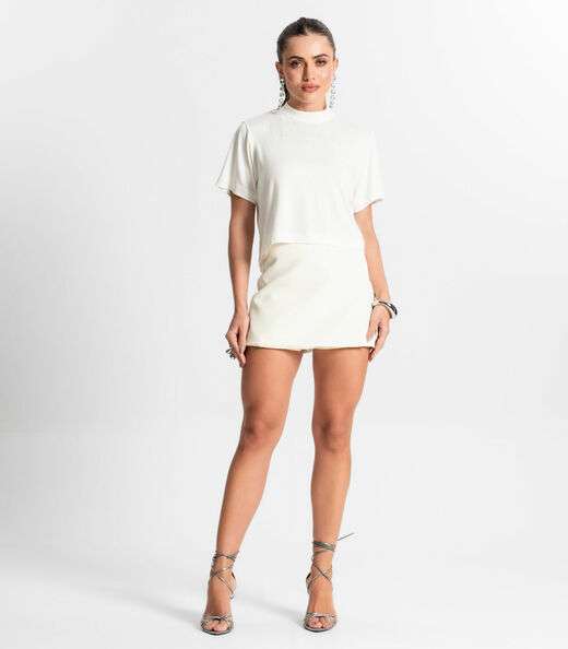 Blusa Feminina Com Gola Alta Endless Bege