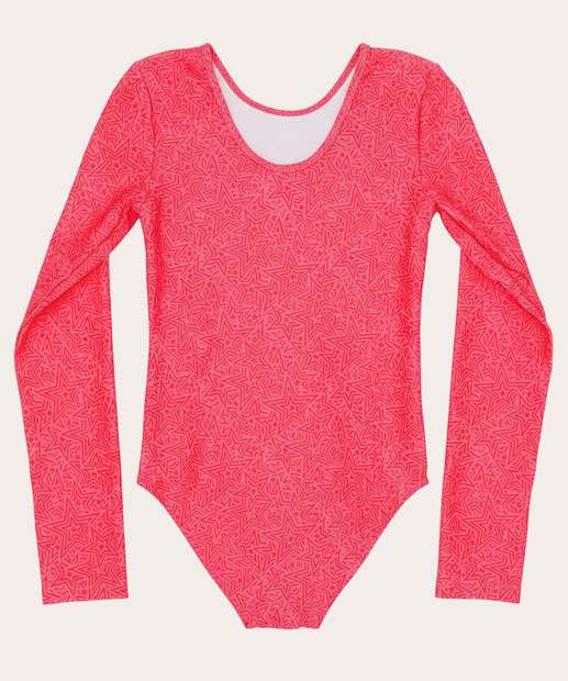 Maiô Infantil Estampado Manga Longa Marisa Tam 4 a 16