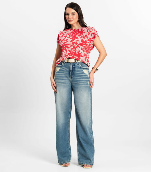 Blusa Feminina em Viscotorcion Rovitex Vermelho