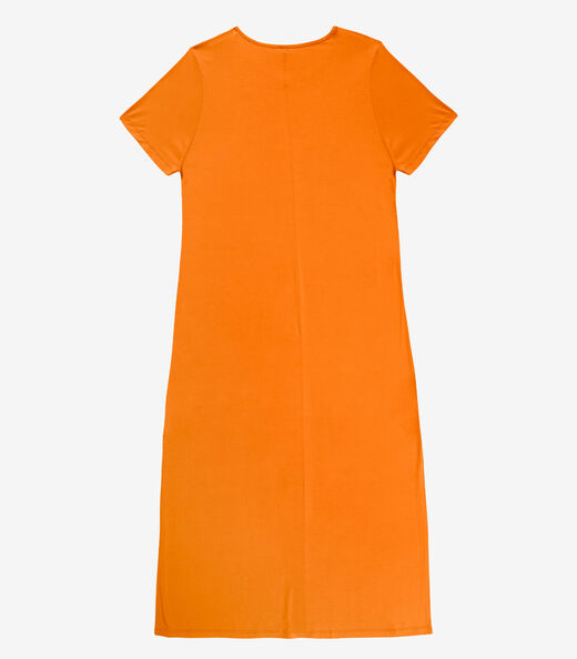Vestido Feminino Midi Plus Size Infinita Cor Laranja