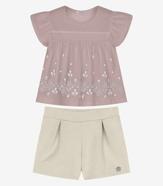 Image_Conjunto Infantil Bata Com Short Trick Nick Rosa