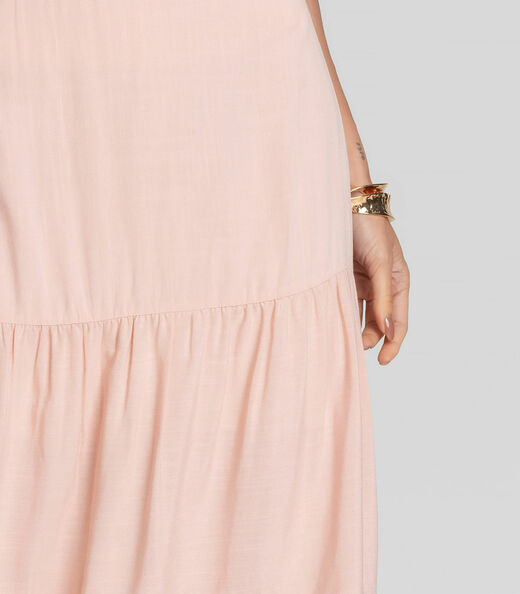 Vestido Longo Feminino De Alça Em Viscose Dianna Marrom