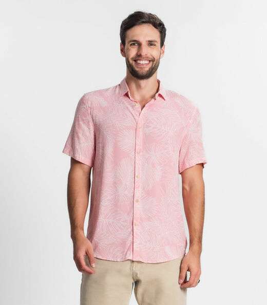 Image_Camisa Masculina Florida Com Botões Select Rosa