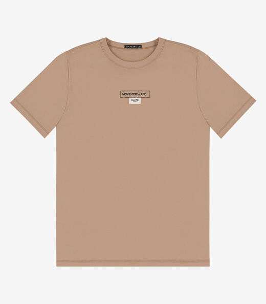 Camiseta Masculina em Meia Malha Diametro Marrom