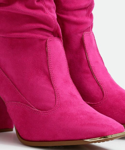 Bota Feminina Cano Alto Franzido Salto Grosso Vizzano 