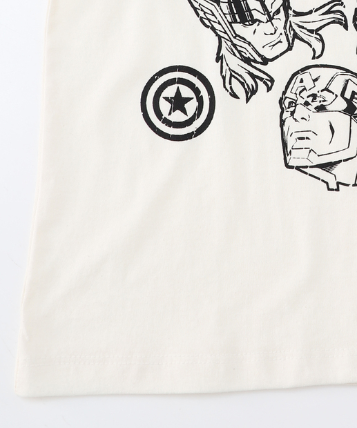Camiseta Infantil Vingadores Tam 4 a 10 Off White