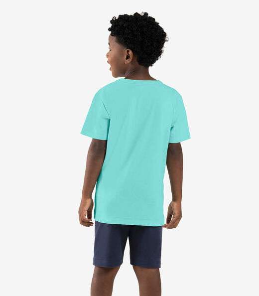 Conjunto Infantil Camiseta Com Bermuda Rovi kids Azul