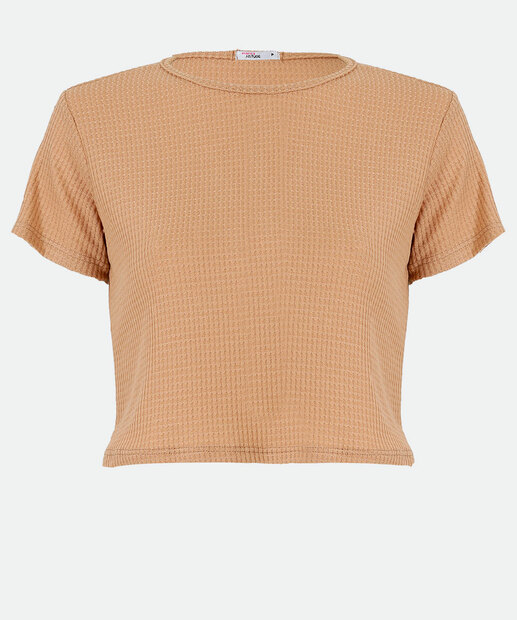 Blusa Feminina Textura Manga Curta Marisa