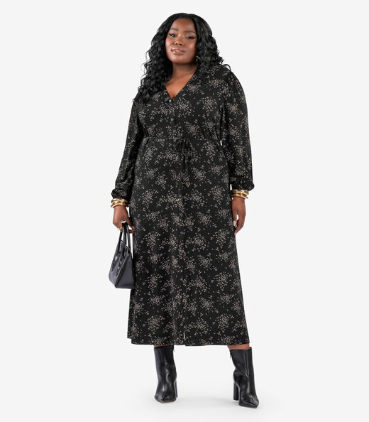 Image_Vestido Midi Manga Longa Plus Size Secret Glam Preto