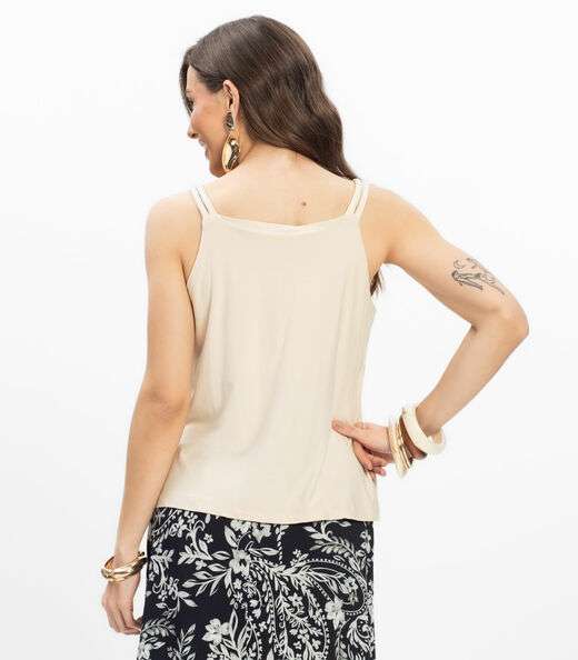 Blusa de Alça Feminina Endless. Bege