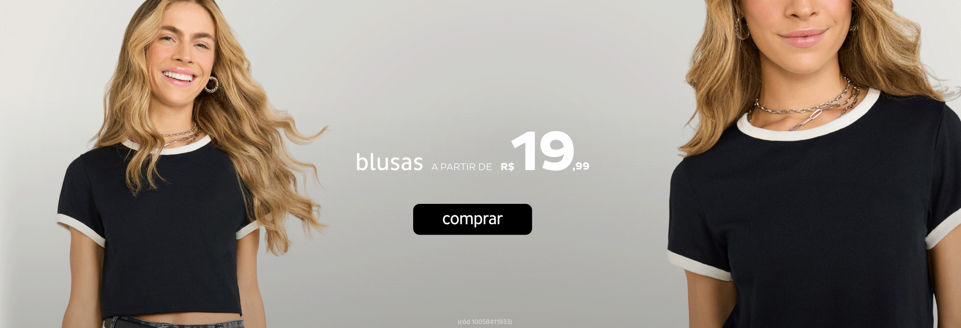 Blusas a partir de R$19,99